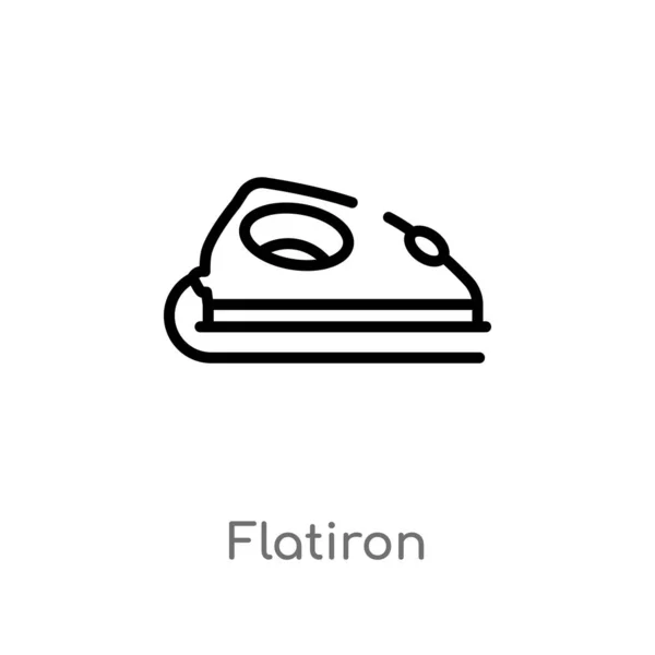 Contour Flatiron Icône Vectorielle Illustration Isolée Élément Ligne Simple Noir — Image vectorielle