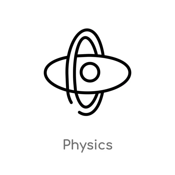 Umreißen Physik Vektor Symbol Isolierte Schwarze Einfache Linie Element Illustration — Stockvektor