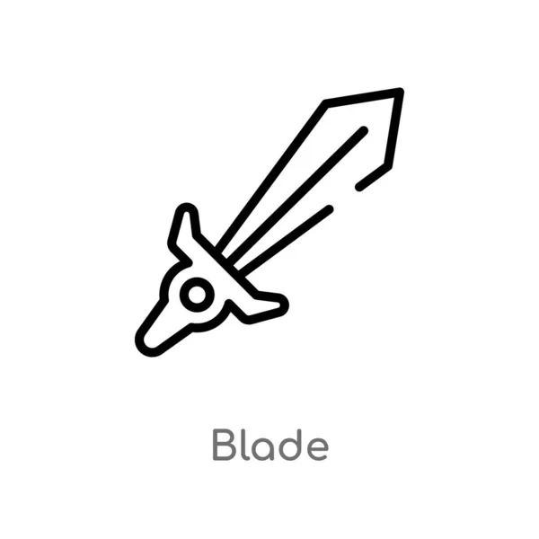 Vázlat Blade Vektorikonja Izolált Fekete Egyszerű Vonal Elem Illusztráció Ból — Stock Vector