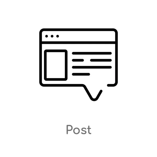Esboço Post Vetor Ícone Ilustração Isolada Elemento Linha Simples Preto —  Vetores de Stock