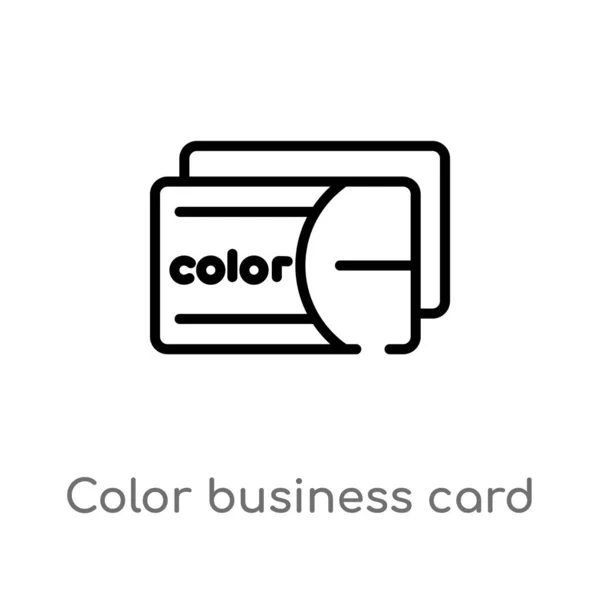 Umreißen Farbige Visitenkarten Vektor Symbol Isolierte Schwarze Einfache Linie Element — Stockvektor