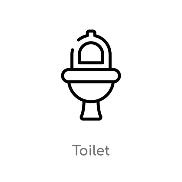 Umriss Toilettenvektorsymbol Isolierte Schwarze Einfache Linie Element Illustration Aus Dem — Stockvektor