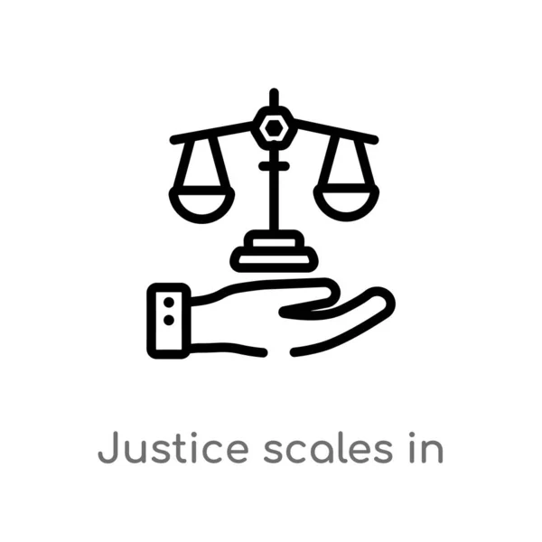 Esquisse Les Échelles Justice Dans Icône Vectorielle Main Illustration Isolée — Image vectorielle