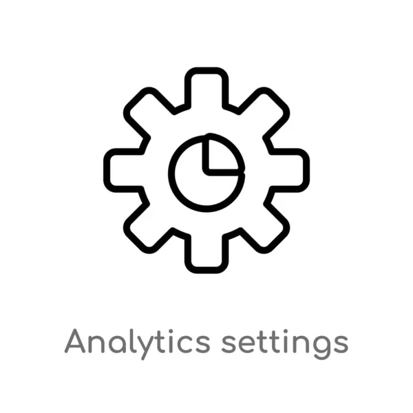 Delinear Configurações Análise Vetor Ícone Ilustração Elemento Linha Simples Preto —  Vetores de Stock