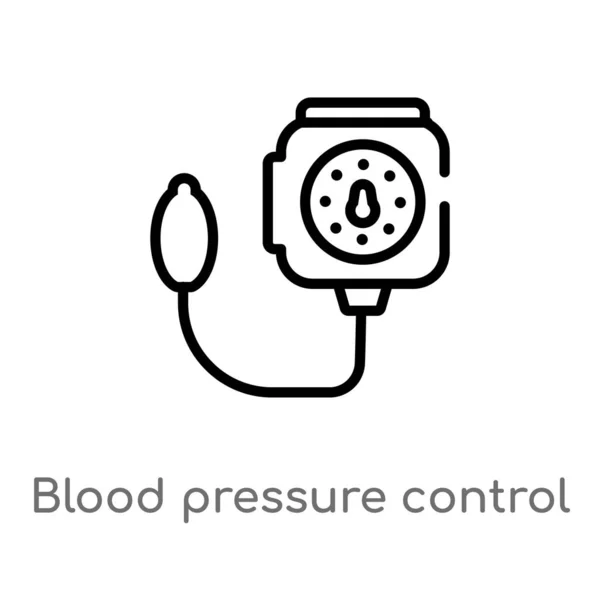 Outline Blood Pressure Control Tool Vector Icon Isolated Black Simple — Stock Vector