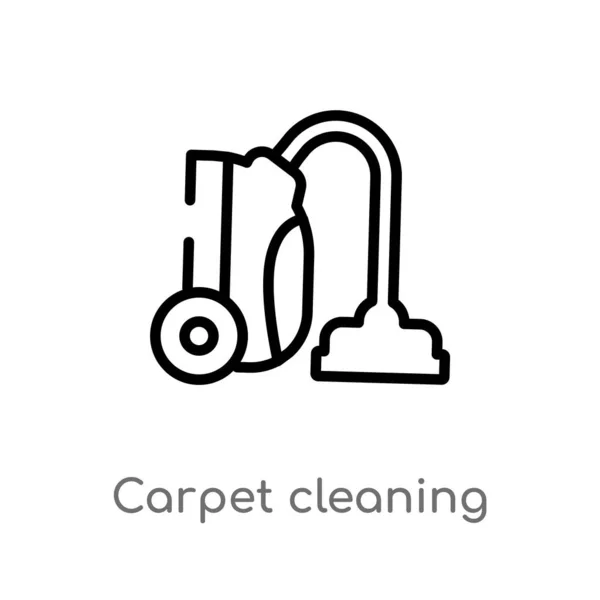 Outline Carpet Cleaning Vector Icon Isolated Black Simple Line Element — Stock Vector
