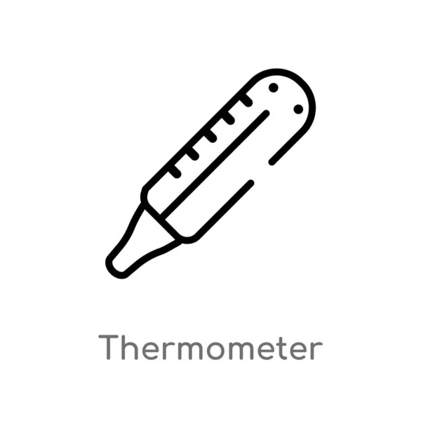 온도계 아이콘입니다 개념에서 간단한 바탕에 가능한 스트로크 온도계 아이콘 — 스톡 벡터