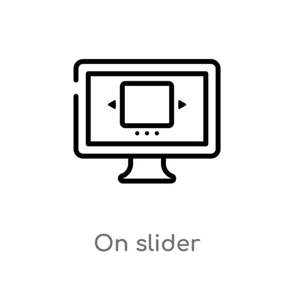 Outline Slider Vector Icon Isolated Black Simple Line Element Illustration — Stock Vector