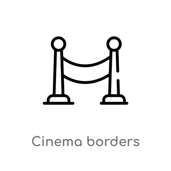 Umreißen Kino Grenzen Vektor Symbol Isolierte Darstellung Schwarzer Einfacher Linien — Stockvektor