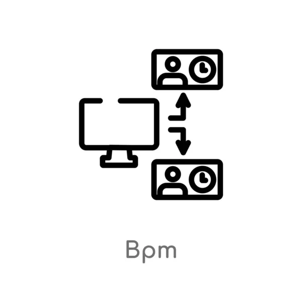 Outline Bpm Vector Icon Isolated Black Simple Line Element Illustration — Stock Vector