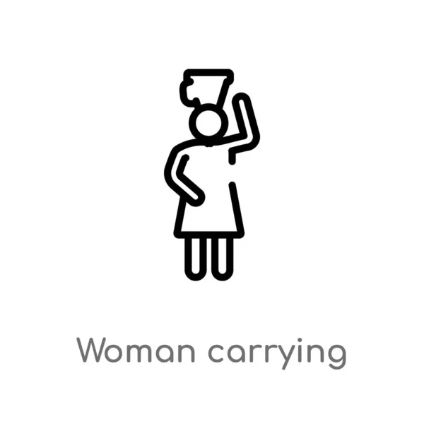 Очертания Женщины Векторной Иконкой Изолированная Черная Простая Иллюстрация Элемента Строки — стоковый вектор