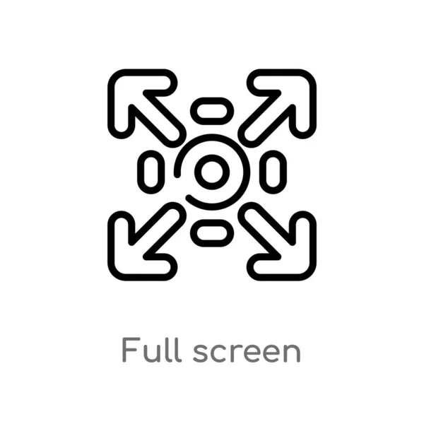 Ikonę Wektorową Pełnego Ekranu Białym Tle Prosty Element Linii Ilustracji — Wektor stockowy