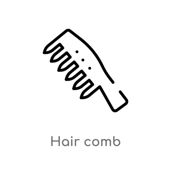 Contour Cheveux Peigne Vecteur Icône Illustration Isolée Élément Ligne Simple — Image vectorielle