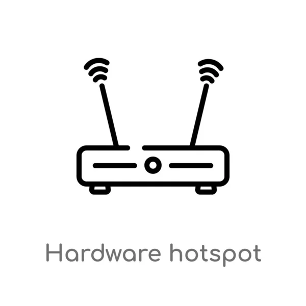 Ikonę Wektora Hotspot Sprzętu Białym Tle Prosty Element Linii Ilustracji — Wektor stockowy