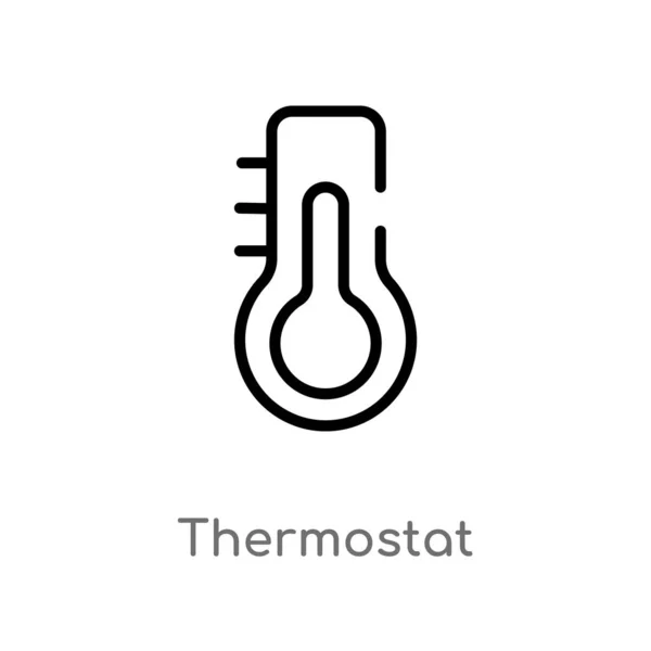 Umreißen Thermostatvektorsymbol Isolierte Darstellung Schwarzer Einfacher Linien Aus Dem Smart — Stockvektor