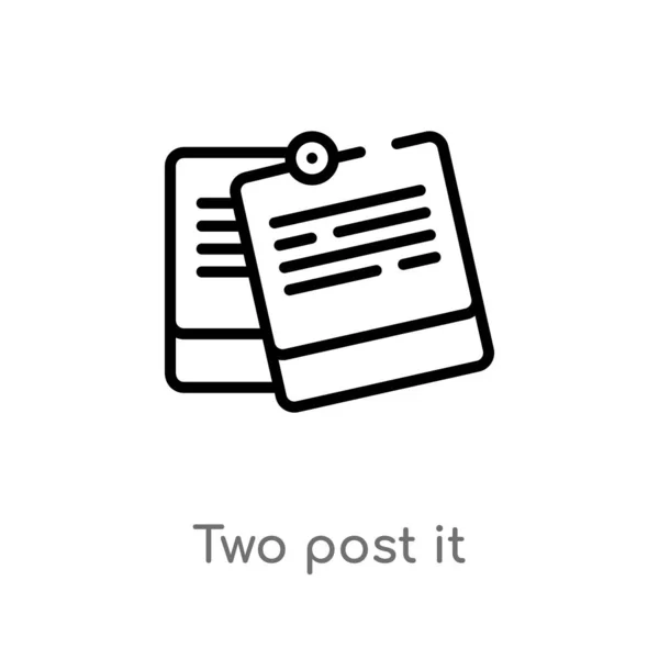 Umriss Zwei Post Vektor Symbol Isolierte Darstellung Schwarzer Einfacher Linien — Stockvektor