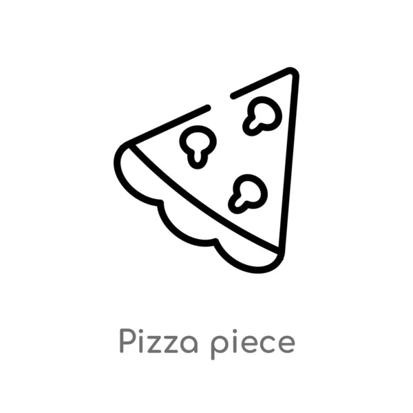 Contorno Pizza Pieza Vector Icono Aislado Negro Simple Línea Elemento — Vector de stock