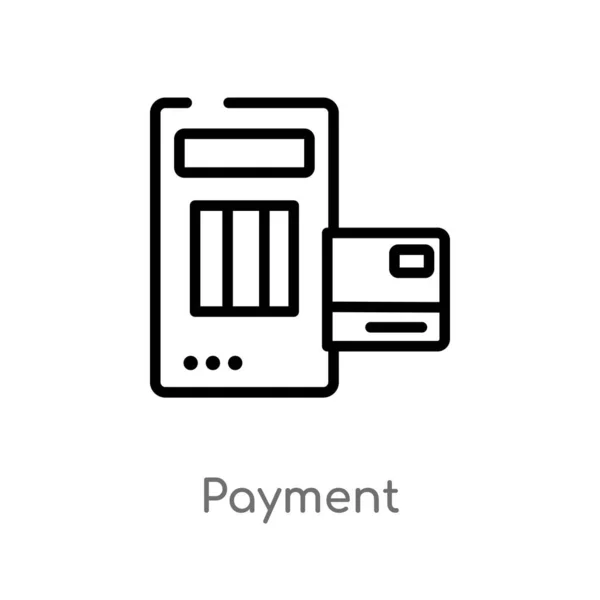 Schema Icona Vettoriale Pagamento Isolato Nero Semplice Linea Elemento Illustrazione — Vettoriale Stock