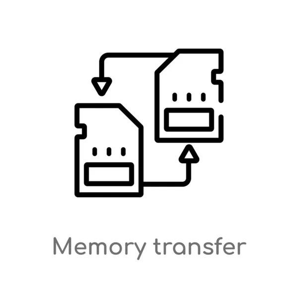 Outline Memory Transfer Vector Icon Isolated Black Simple Line Element — Stock Vector