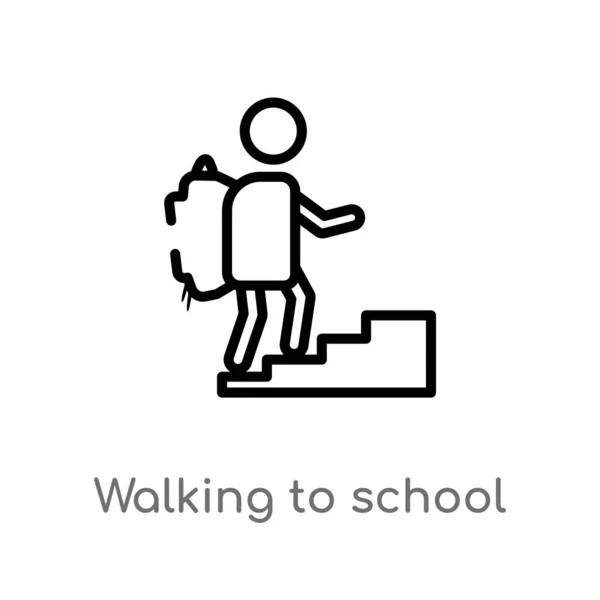 Περίγραμμα Πόδια Στο Σχολικό Εικονίδιο Διάνυσμα Απομονωμένη Μαύρη Απλή Εικόνα — Διανυσματικό Αρχείο