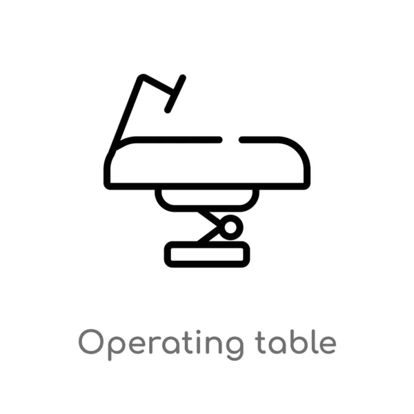 Vektor Ikonen För Den Operativa Tabellen Isolerad Svart Enkel Linje — Stock vektor