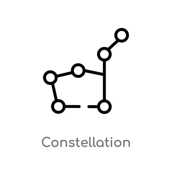 Delinear Ícone Vetor Constelação Ilustração Isolada Elemento Linha Simples Preto — Vetor de Stock