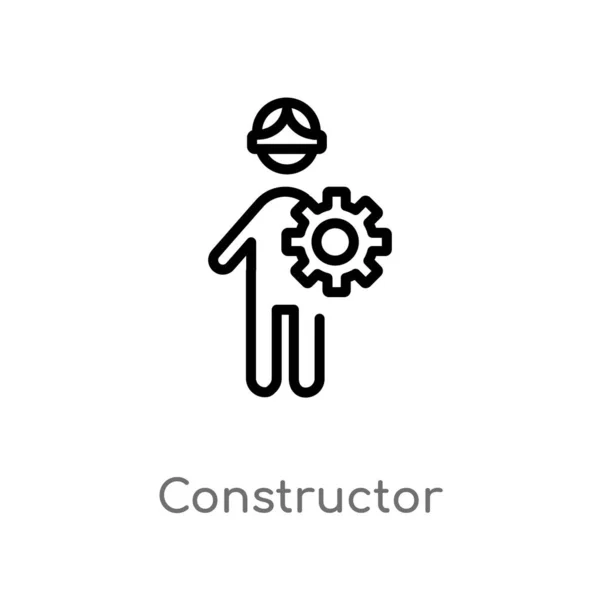 Contorno Constructor Vector Icono Aislado Negro Simple Línea Elemento Ilustración — Vector de stock