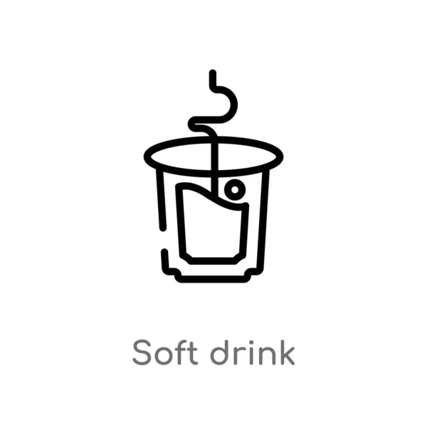 Overzicht Frisdrank Vector Pictogram Geïsoleerde Zwarte Eenvoudige Lijn Element Illustratie — Stockvector