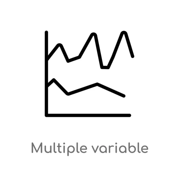 Delinear Vetor Múltiplas Linhas Variáveis Ícone Ilustração Elemento Linha Simples — Vetor de Stock