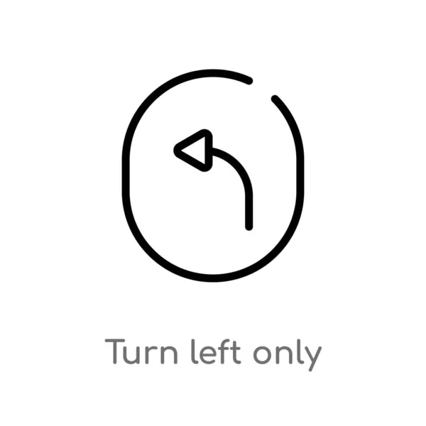 Esboço Vire Esquerda Apenas Ícone Vetor Ilustração Elemento Linha Simples — Vetor de Stock