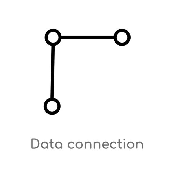 Umreißen Datenverbindungsvektorsymbol Vereinzelte Darstellung Schwarzer Einfacher Linien Aus Dem Konzept — Stockvektor