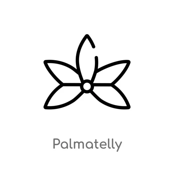 Contorno Palmatelly Vector Icono Elemento Línea Simple Negro Aislado Ilustración — Vector de stock