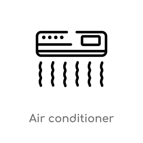 Outline Air Conditioner Vector Icon Isolated Black Simple Line Element — Stock Vector