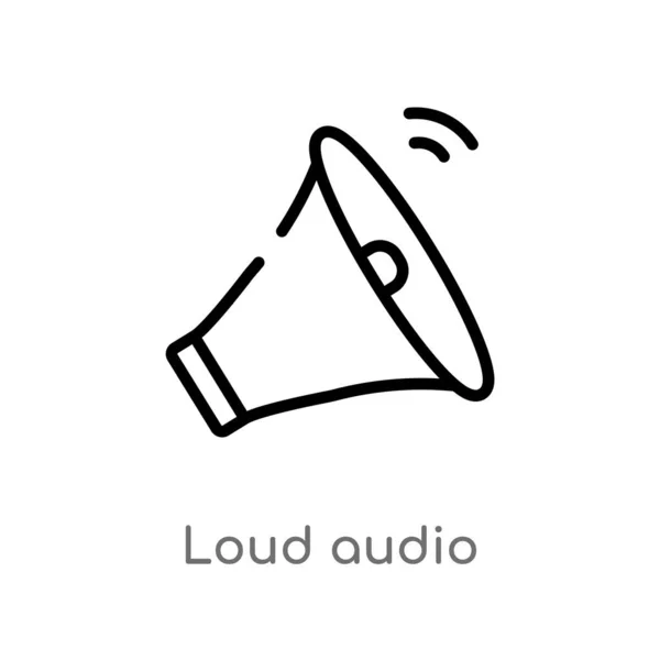 Contorno Fuerte Icono Vector Audio Aislado Negro Simple Línea Elemento — Vector de stock