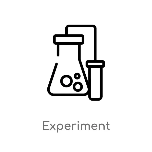 Esquema Icono Del Vector Experimento Elemento Línea Simple Negro Aislado — Archivo Imágenes Vectoriales