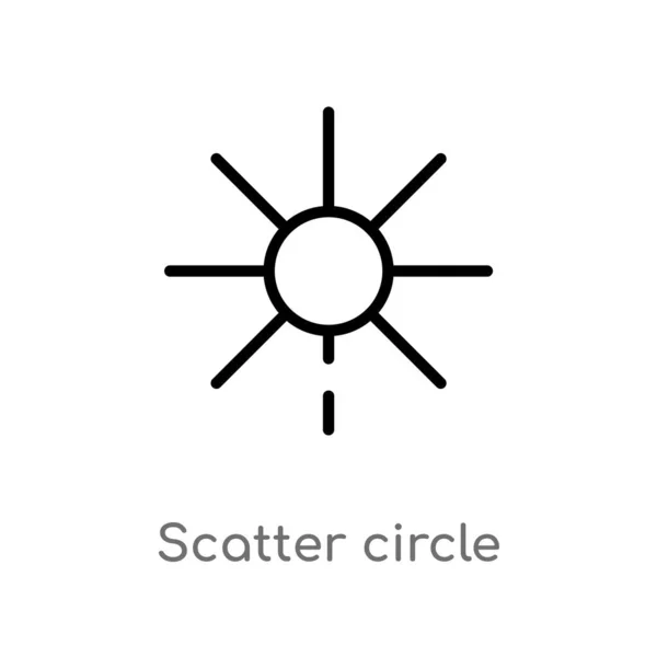 Contour Scatter Cercle Vectoriel Icône Illustration Isolée Élément Ligne Simple — Image vectorielle