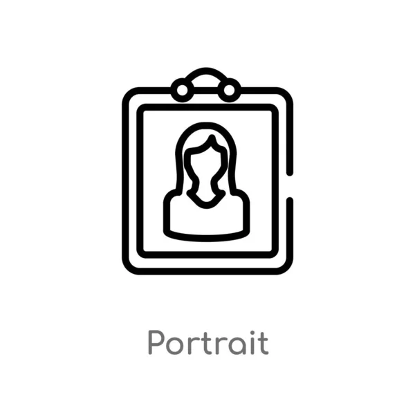 Zarys Ikony Wektora Portretu Białym Tle Prosty Element Linii Ilustracji — Wektor stockowy