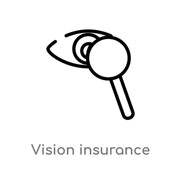 Outline Vision Insurance Vector Icon Isolated Black Simple Line Element — Stock Vector