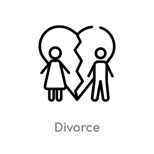 Σκιαγραφεί Εικονίδιο Διάνυσμα Διαζυγίου Απομονωμένη Μαύρη Απλή Γραμμή Στοιχείο Από — Διανυσματικό Αρχείο