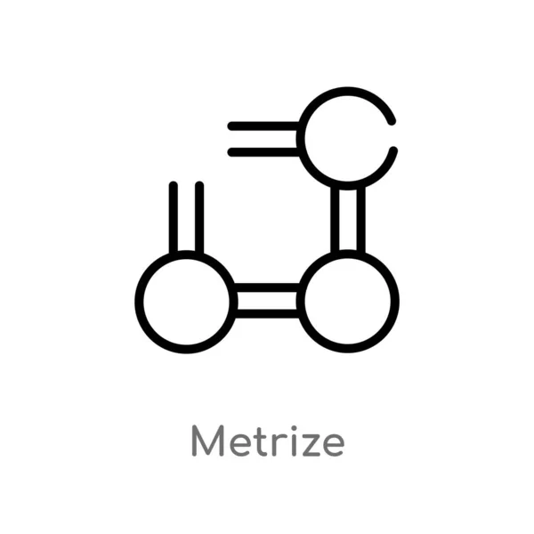 Vázlat Metrize Vektor Ikon Izolált Fekete Egyszerű Vonal Elem Illusztráció — Stock Vector