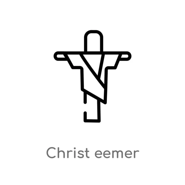 Overzicht Christus Eemer Vector Icoon Geïsoleerde Zwarte Eenvoudige Lijn Element — Stockvector