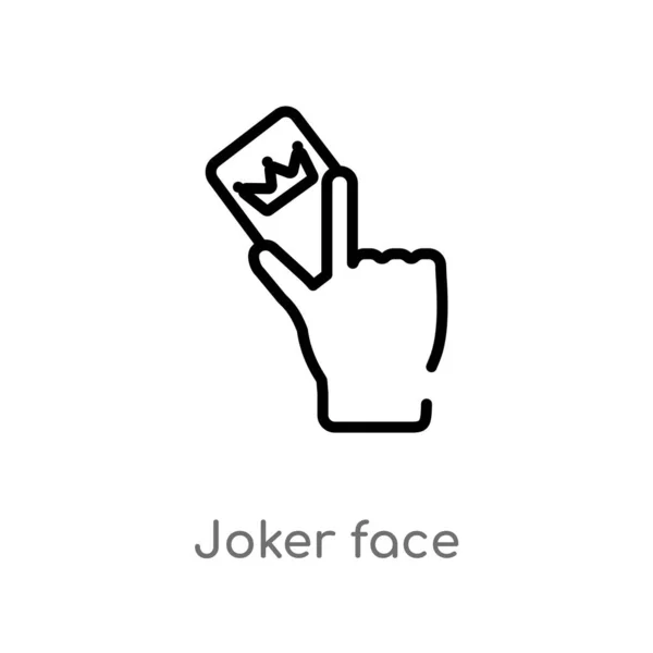 Outline Joker Gezicht Vector Icoon Geïsoleerde Zwarte Eenvoudige Lijn Element — Stockvector