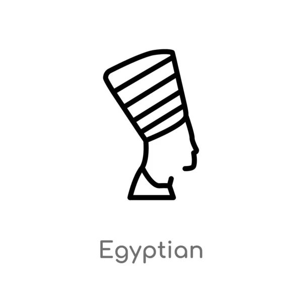Contorno Icono Vector Egipcio Aislado Negro Elemento Línea Simple Ilustración — Archivo Imágenes Vectoriales