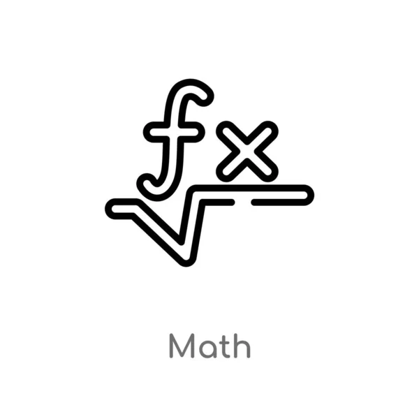 Esbozar Icono Vector Matemático Aislado Negro Simple Línea Elemento Ilustración — Vector de stock