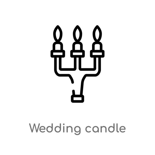 Esboço Casamento Vela Vetor Ícone Isolado Preto Simples Ilustração Elemento — Vetor de Stock