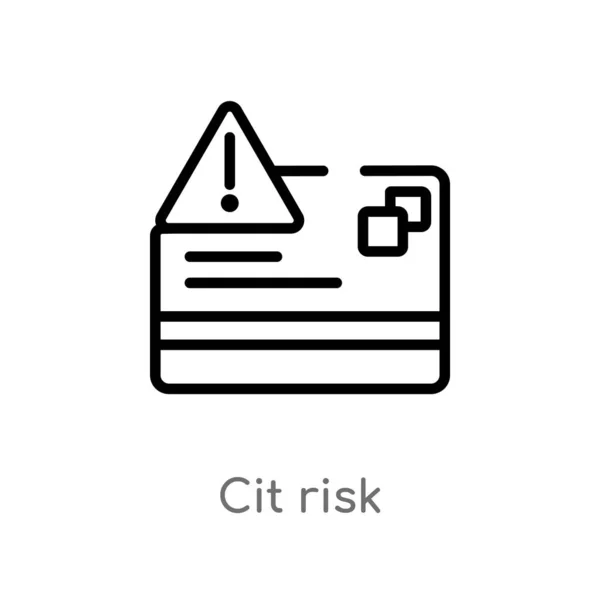 Outline Cit Risk Vector Icon Isolated Black Simple Line Element — Stock Vector