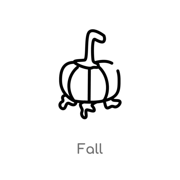 アウトラインの秋ベクトルアイコン 感謝祭のコンセプトから孤立した黒シンプルなライン要素のイラスト 白の背景に編集可能なベクトルストロークの秋アイコン — ストックベクタ