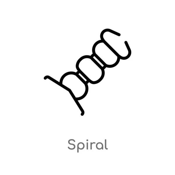 Contour Spirale Icône Vectorielle Illustration Isolée Élément Ligne Simple Noir — Image vectorielle