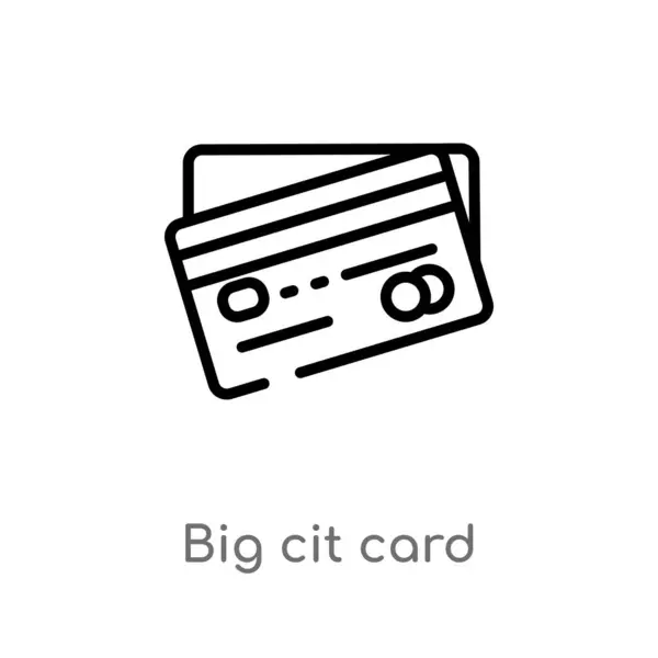Umreißen Große Cit Card Vektor Symbol Vereinzelte Schwarze Einfache Linie — Stockvektor
