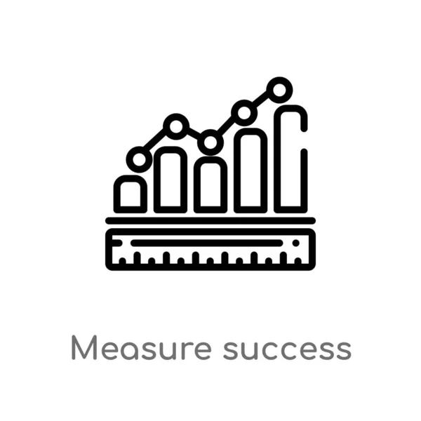 Pictogram Voor Het Succes Vector Van Overzichts Meting Geïsoleerde Zwarte — Stockvector